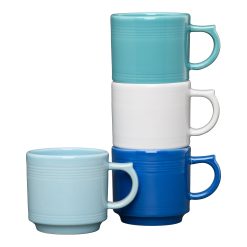 Fiesta Colorful Dinnerware - Coastal Blues 16 OZ Set of 4 Mixed Stackable Mug Set