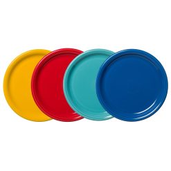 Fiesta Colorful Dinnerware - Mixed Vibrant Bistro Coupe 10 1/2 Inch Dinner Plate, Set of 4