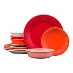 Fiesta Colorful Dinnerware - Mixed Sunset Horizon Classic Rim 12-Piece Dinnerware Set, Service for 4