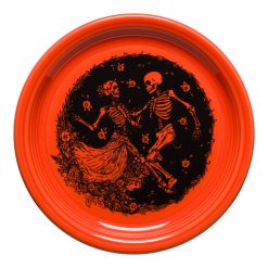 Fiesta Colorful Dinnerware - Skeleton Duet Poppy Bistro Coupe 9 Inch Luncheon Plate