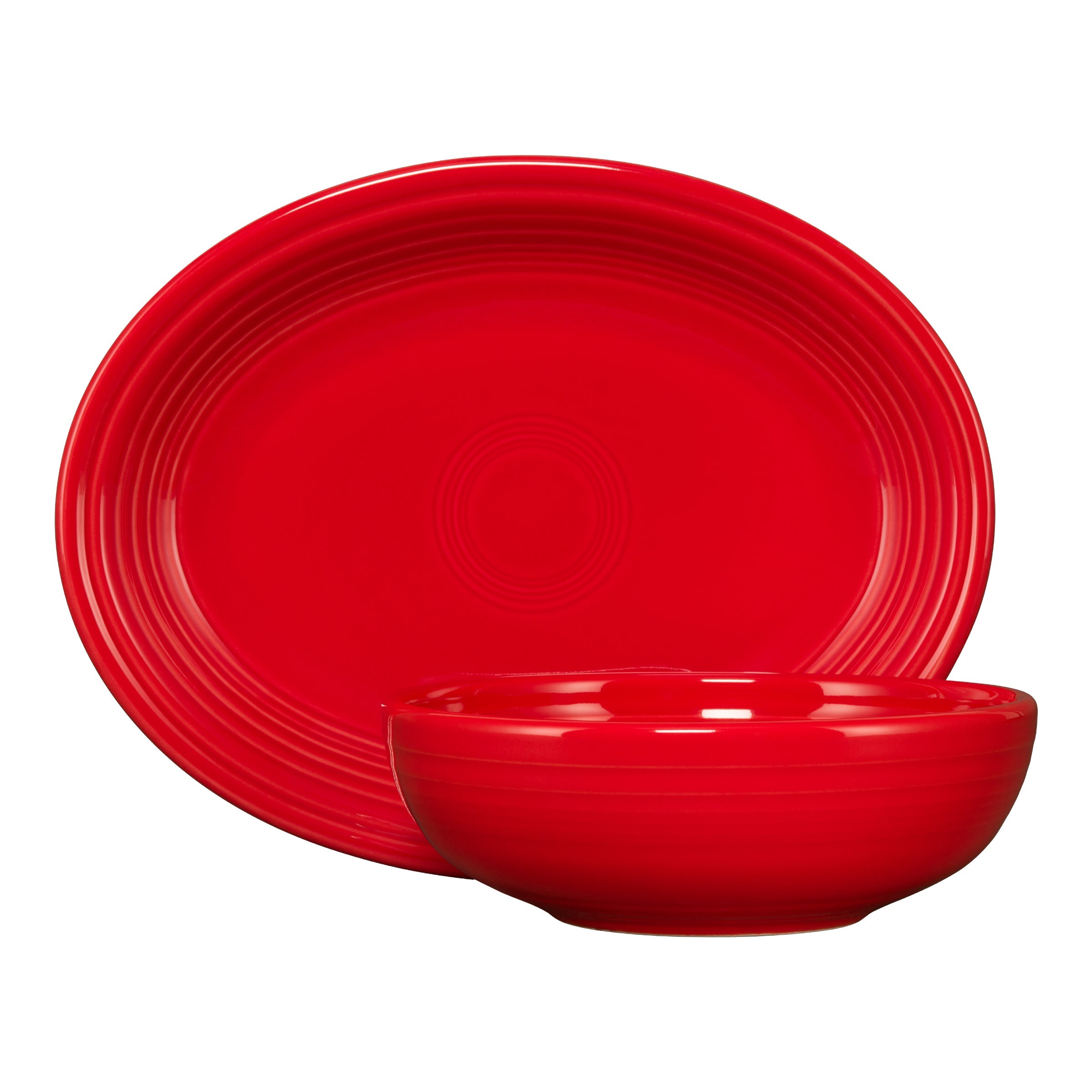 Fiesta Colorful Dinnerware - 2-Piece Serve Set 11 5/8 Inch Oval Platter & 38 OZ Bistro Bowl - Image 2