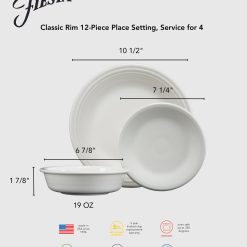 Alternative view of Fiesta Colorful Dinnerware - Classic Rim 12-Piece Dinnerware Set, Service for 4
