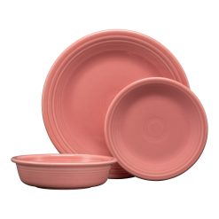 Fiesta Colorful Dinnerware - Classic Rim 3-Piece Place Setting, Service for 1