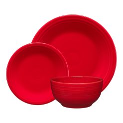 Fiesta Colorful Dinnerware - Scarlet Classic Bistro 3-Piece Place Setting, Service for 1