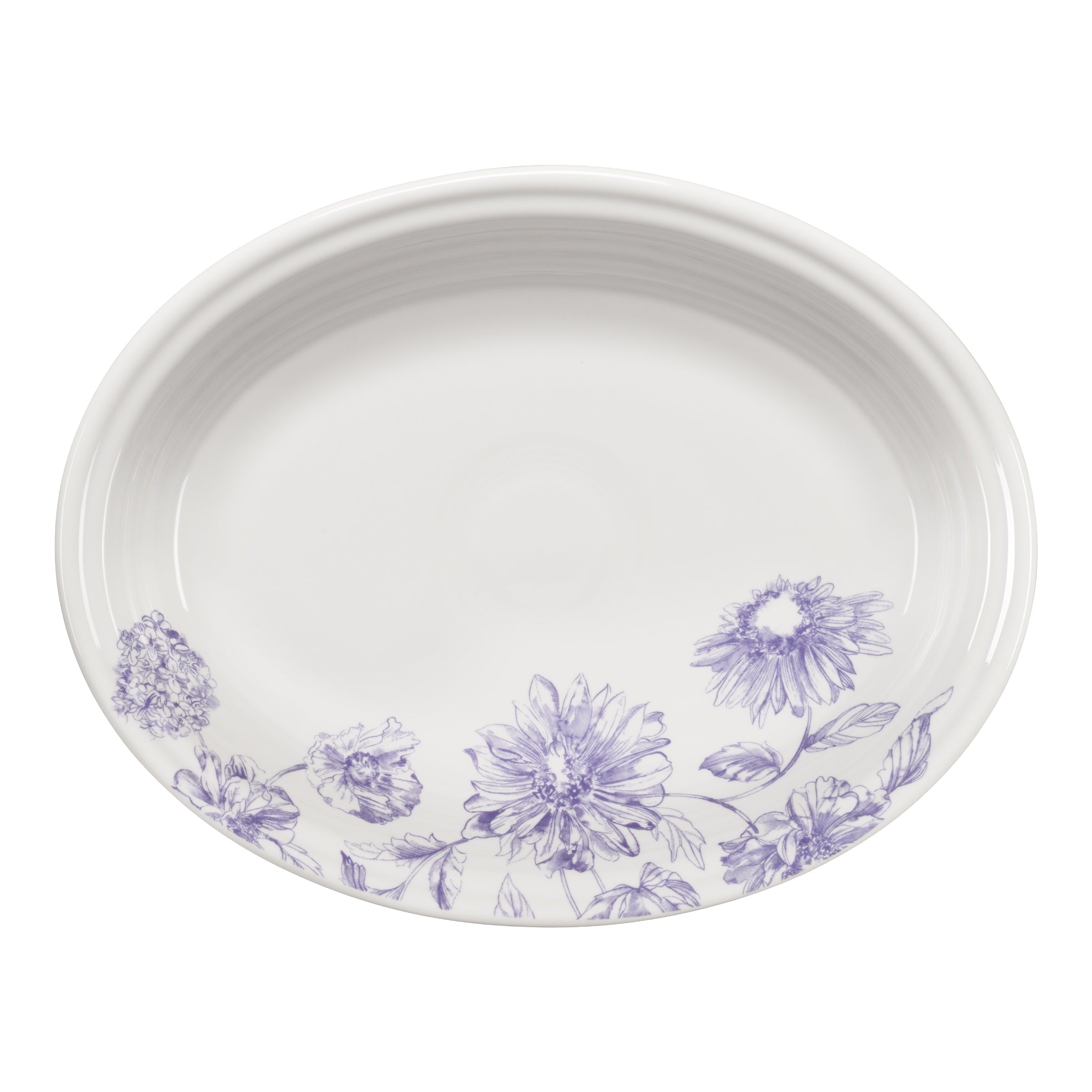 Fiesta Colorful Dinnerware - Botanical Floral Lavender 11 5/8 Inch Medium Oval Serving Platter