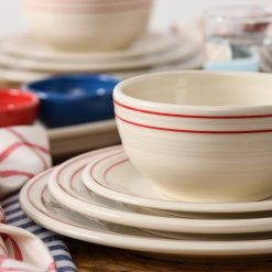 Alternative view of Fiesta Colorful Dinnerware - Americana Scarlet Band Classic Bistro 3-Piece Place Setting, Service For 1