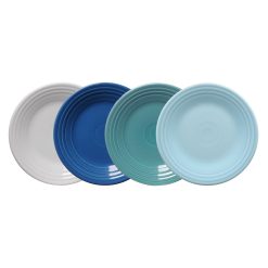Fiesta Colorful Dinnerware - Mixed Coastal Blues Classic Rim 9 Inch Luncheon Plate, Set of 4