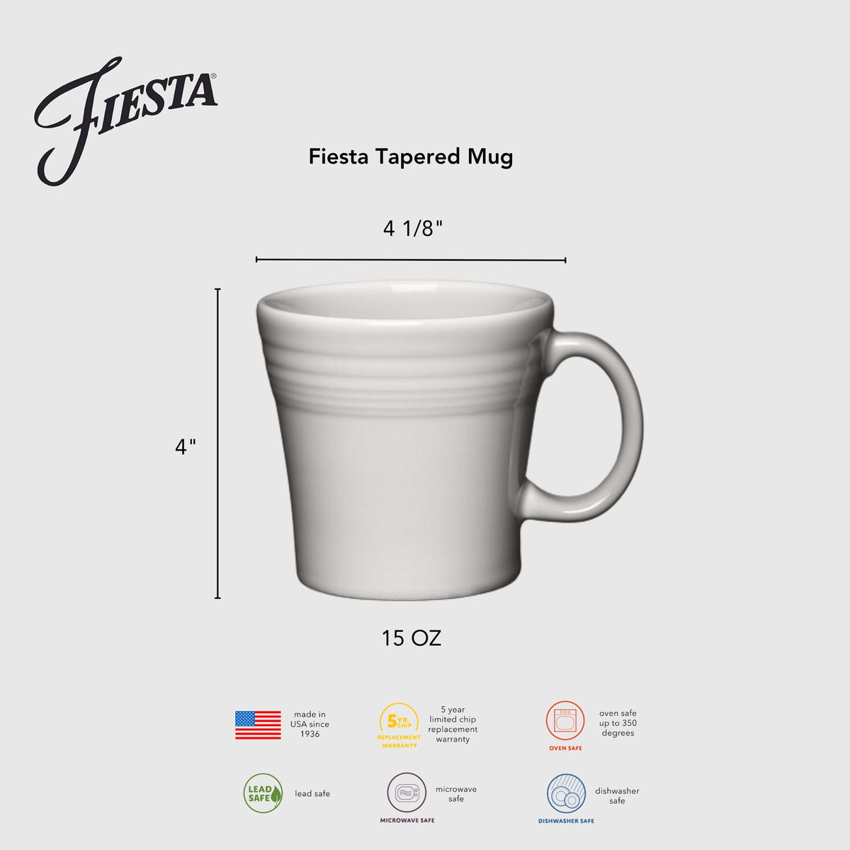 Fiesta Colorful Dinnerware - Mixed Sunset Horizon 15 OZ Set of 4 Mixed Tapered Mug Set - Image 2