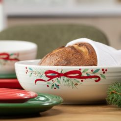 Alternative view of Fiesta Colorful Dinnerware - Holly Berry Christmas Garland Bistro Coupe 9 5/8 Inch Large Bowl 68 OZ