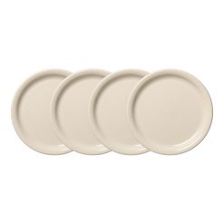 Fiesta Colorful Dinnerware - Linen Set of 4 Bistro Coupe 9 Inch Luncheon Plate