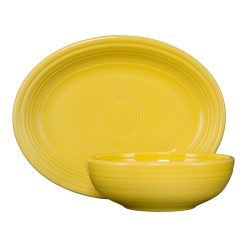 Fiesta Colorful Dinnerware - New Retired 2-Piece Serve Set 11 5/8 Inch Oval Platter & 38 OZ Bistro Bowl