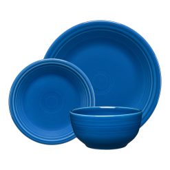 Fiesta Colorful Dinnerware - Lapis Classic Bistro 3-Piece Place Setting, Service for 1
