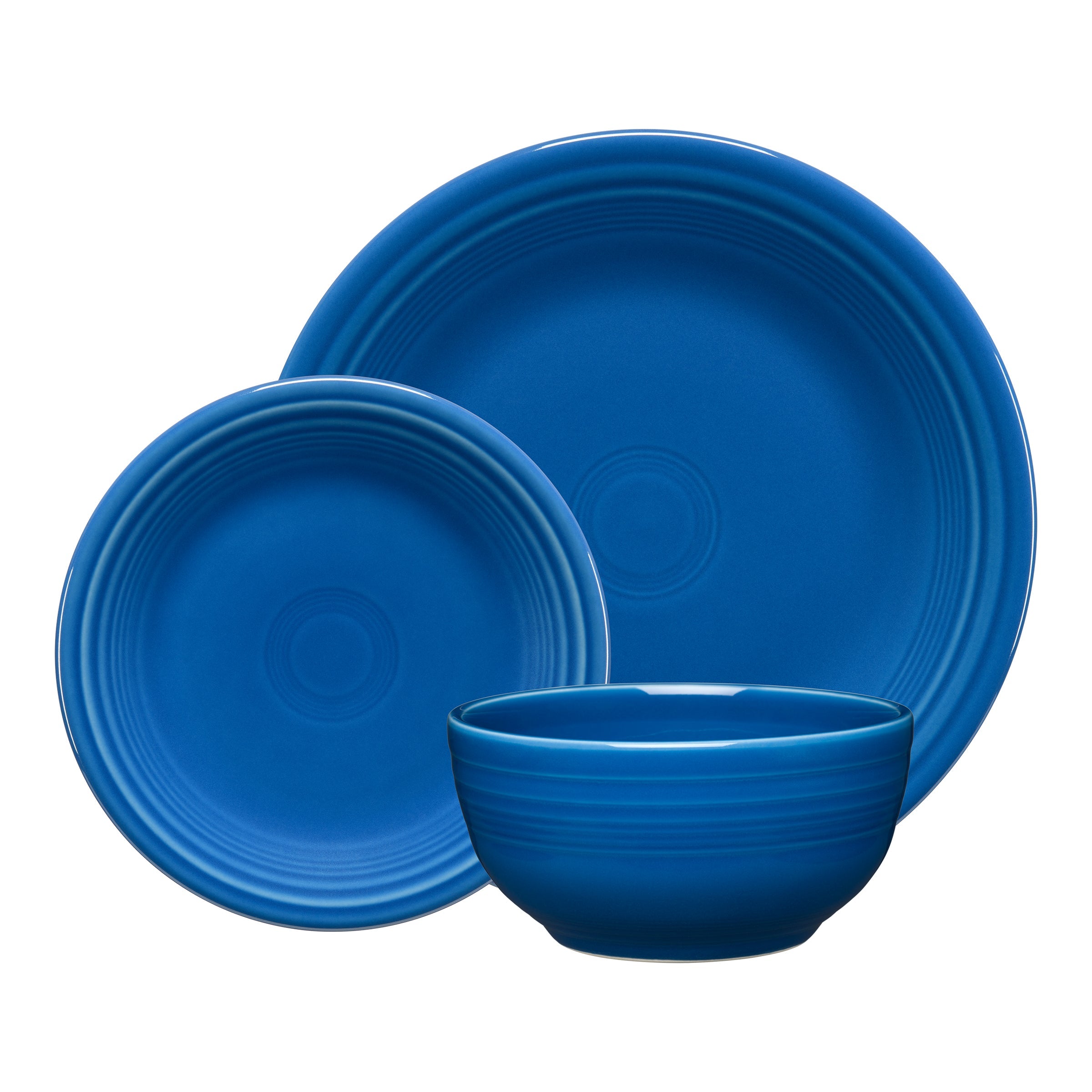 Fiesta Colorful Dinnerware - Lapis Classic Bistro 3-Piece Place Setting, Service for 1