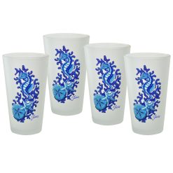 Fiesta Colorful Dinnerware - Retired 16 oz. Fiesta® Coastal Seahorse Frosted Cooler, Set of 4