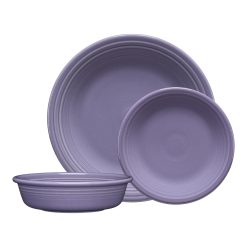 Fiesta Colorful Dinnerware - Lavender Classic Rim 3-Piece Place Setting, Service for 1
