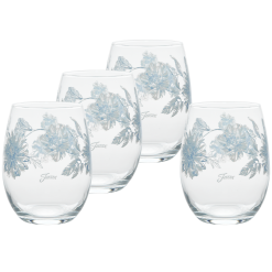 Fiesta Colorful Dinnerware - Botanical Floral 15 oz. Stemless Wine Glass, Set of 4