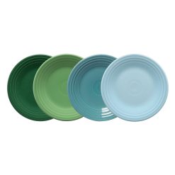 Fiesta Colorful Dinnerware - Mixed Aegean Classic Rim 9 Inch Luncheon Plate, Set of 4