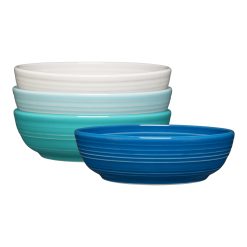 Fiesta Colorful Dinnerware - Mixed Coastal Blues Coupe 6 3/4 Inch Salad Bowl 24 OZ, Set of 4