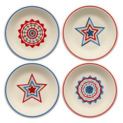 Fiesta Colorful Dinnerware - Americana Set of 4 Classic Rim 7 1/4 Inch Salad Plates
