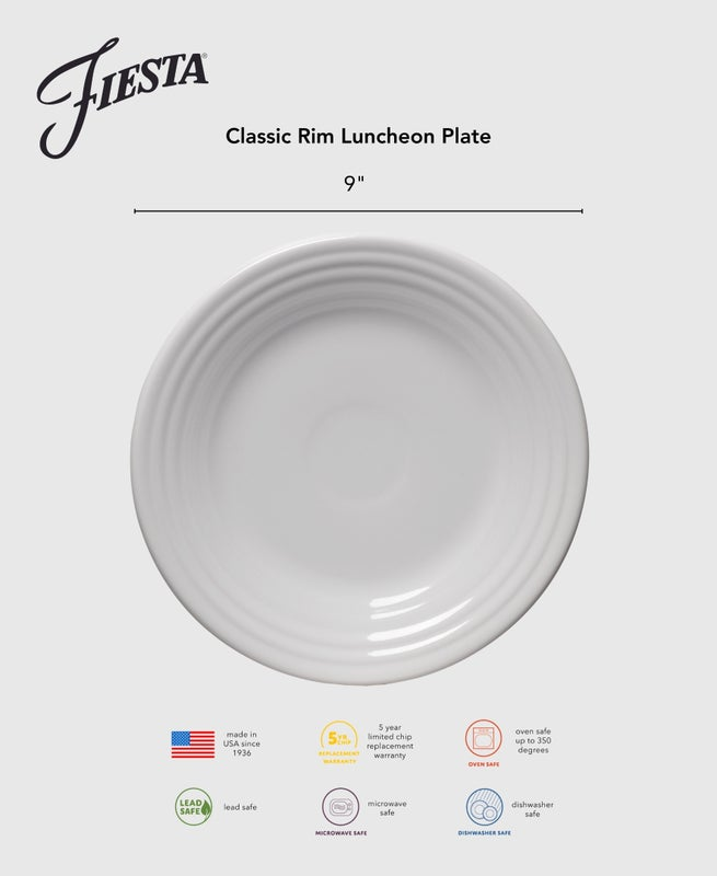 Fiesta Colorful Dinnerware - Botanical Floral Sky Classic Rim 9 Inch Luncheon Plate - Image 4