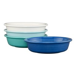 Fiesta Colorful Dinnerware - Mixed Coastal Blues Classic Rim 6 7/8 Inch Cereal Bowl 19 oz, Set of 4