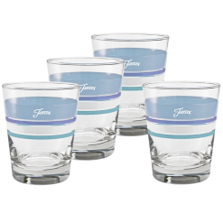 Fiesta Colorful Dinnerware - Coastal Blues 15 oz. Edgeline Tapered Double Old Fashion, Set of 4