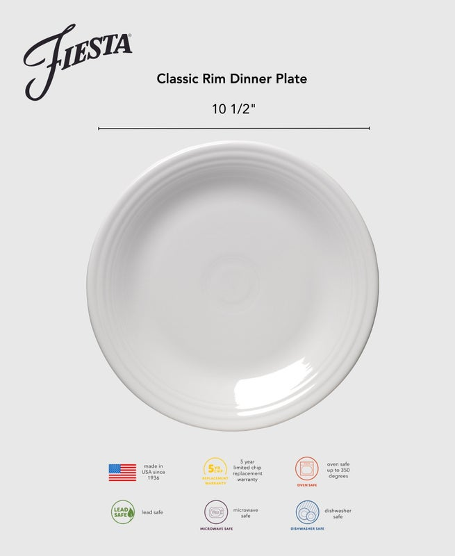 Fiesta Colorful Dinnerware - Botanical Floral Lavender Classic Rim 10 1/2 Inch Dinner Plate - Image 4