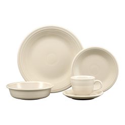 Fiesta Colorful Dinnerware - New Retired Linen Classic Rim 5-Piece Place Setting, Service for 1