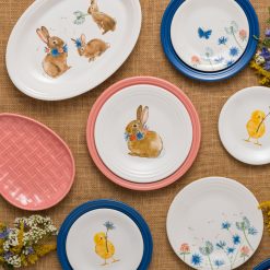 Alternative view of Fiesta Colorful Dinnerware - Breezy Floral Easter 13 5/8 Inch Large Oval Serving Platter Bunny & Babies