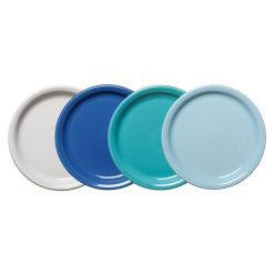 Fiesta Colorful Dinnerware - Mixed Coastal Blues Bistro Coupe 9 Inch Luncheon Plate, Set of 4