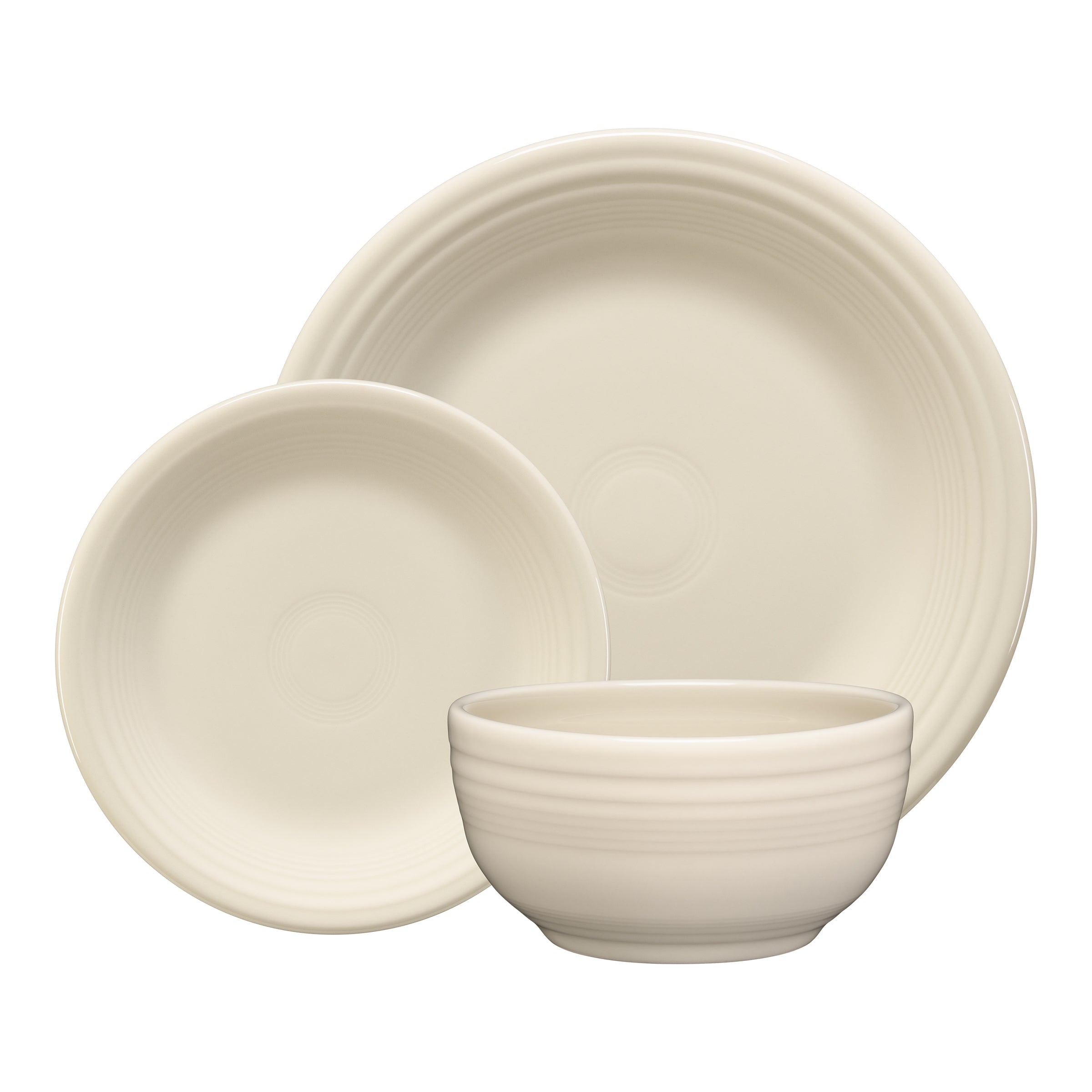 Fiesta Colorful Dinnerware - Linen Classic Bistro 3-Piece Place Setting, Service for 1