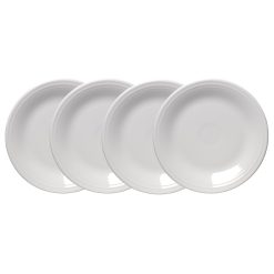 Fiesta Colorful Dinnerware - White Classic Rim 10 1/2 Inch Dinner Plate, Set of 4