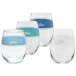 Fiesta Colorful Dinnerware - Coastal Blues 15 oz. Frame Stemless Wine Mixed Color, Set of 4