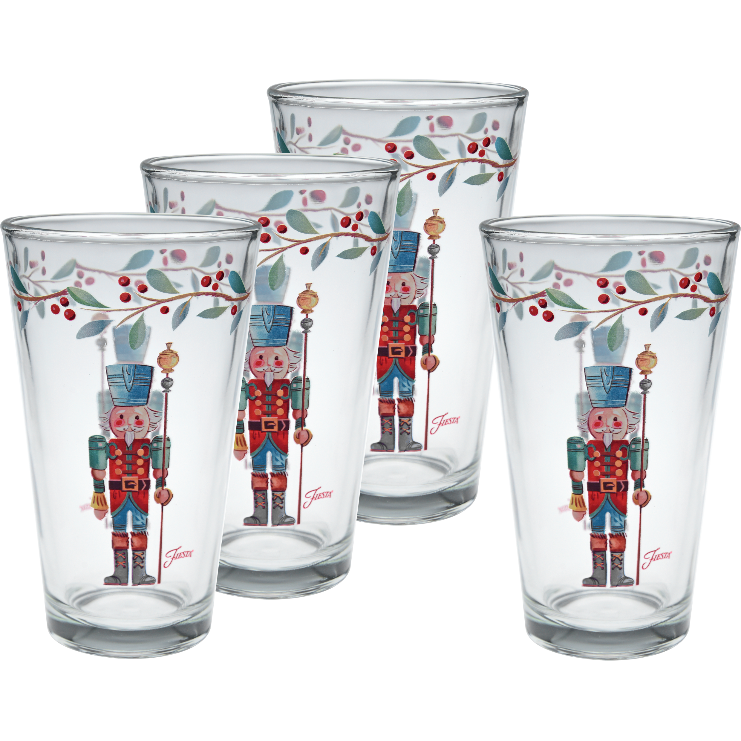 Fiesta Colorful Dinnerware - Nutcracker The Guardian 16 oz. Cooler Glass - Set of 4