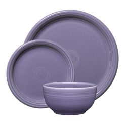 Fiesta Colorful Dinnerware - Lavender Bistro Coupe 3-Piece Place Setting, Service for 1