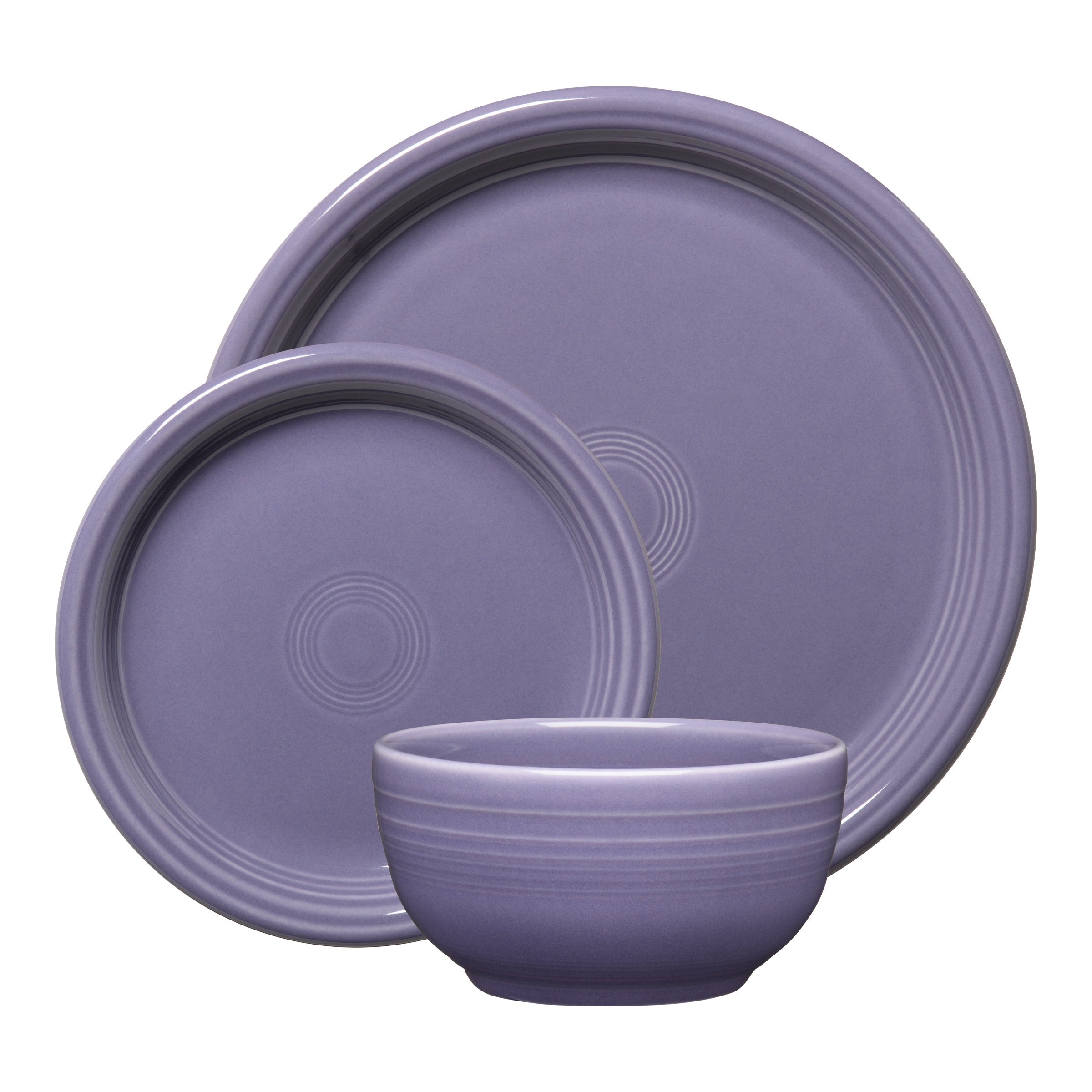 Fiesta Colorful Dinnerware - Lavender Bistro Coupe 3-Piece Place Setting, Service for 1