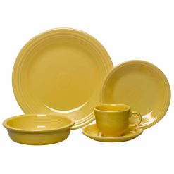 Fiesta Colorful Dinnerware - New Retired Classic Rim 5-Piece Place Setting, Service for 1
