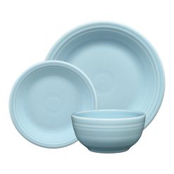 Fiesta Colorful Dinnerware - Sky Classic Bistro 3-Piece Place Setting, Service for 1