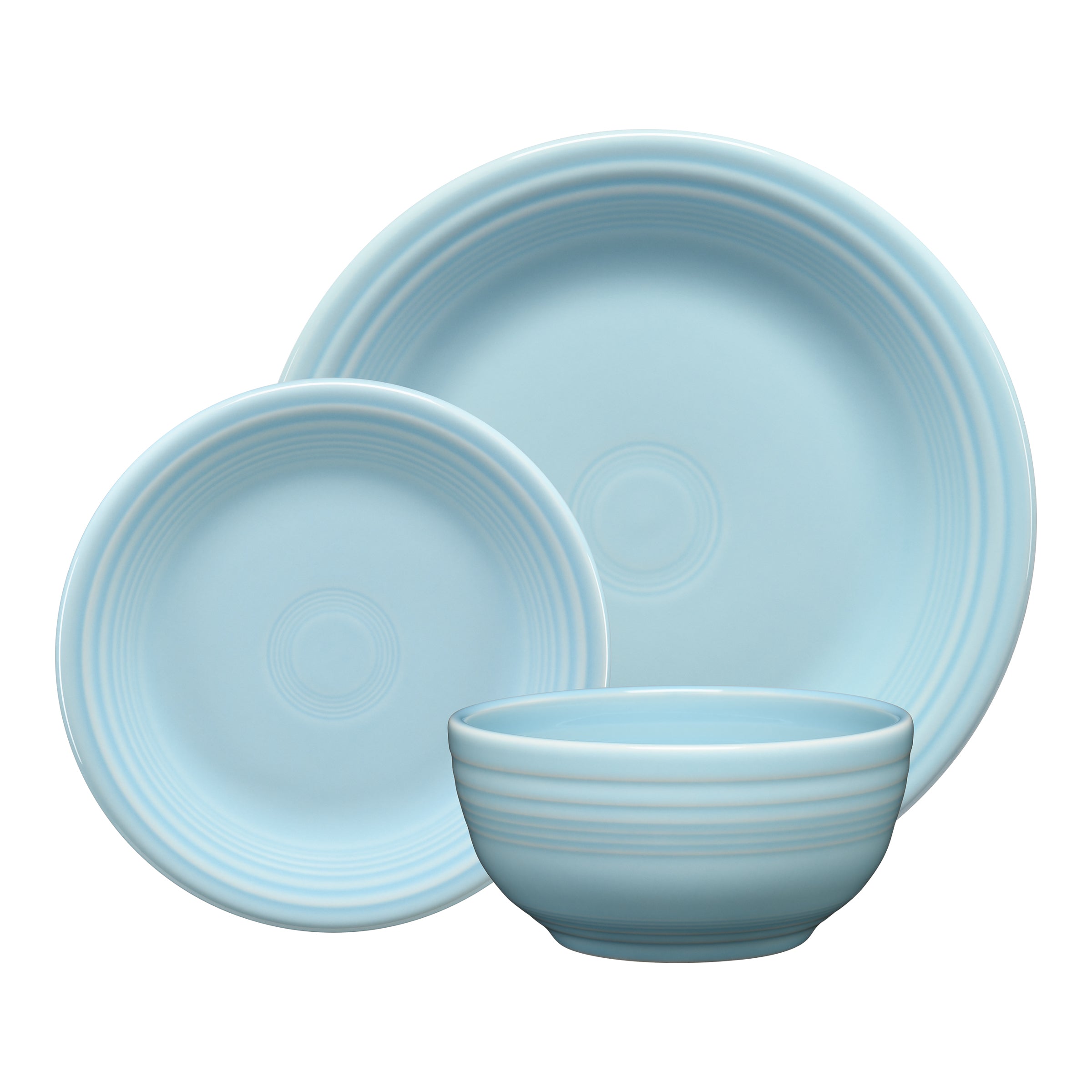 Fiesta Colorful Dinnerware - Sky Classic Bistro 3-Piece Place Setting, Service for 1