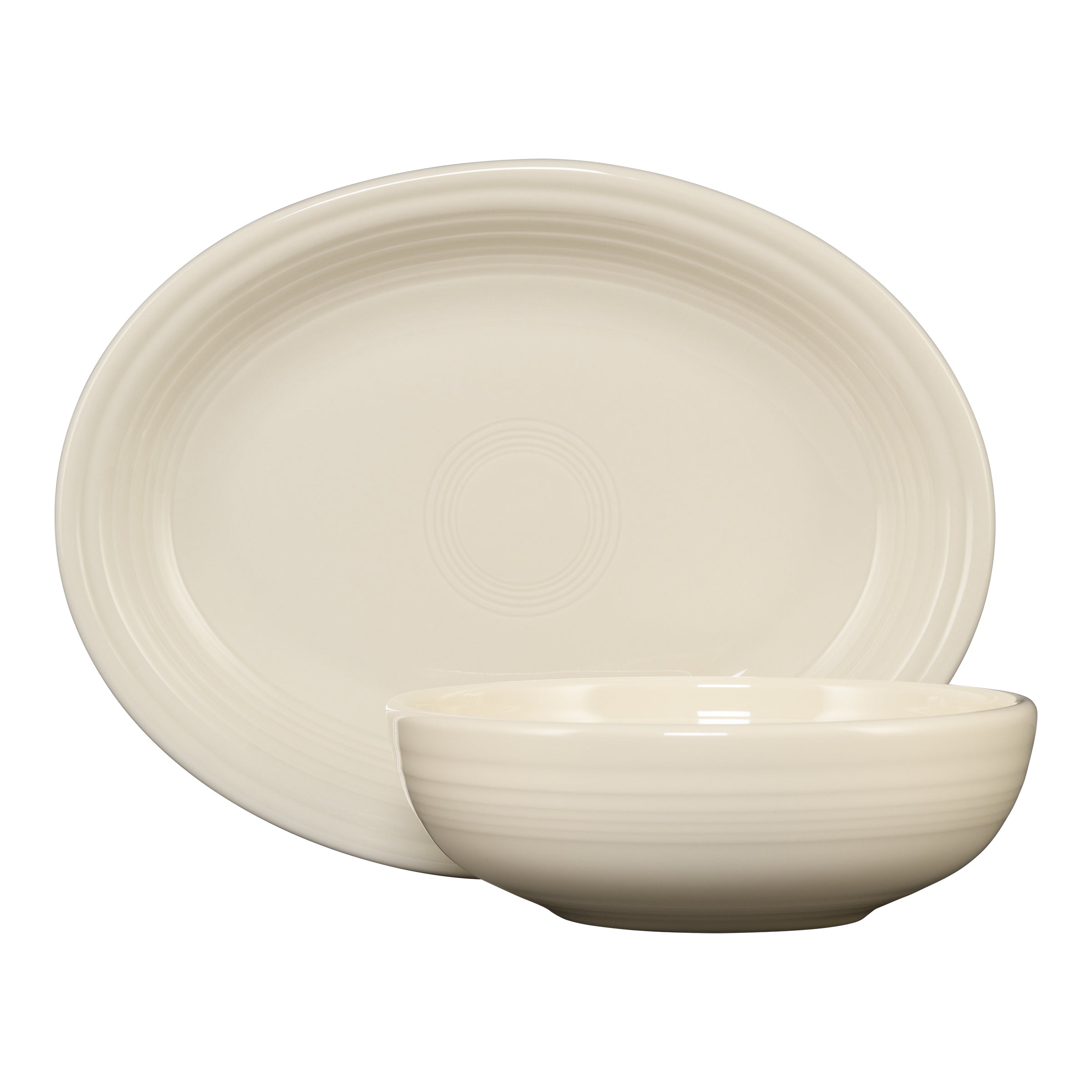 Fiesta Colorful Dinnerware - 2-Piece Serve Set 11 5/8 Inch Oval Platter & 38 OZ Bistro Bowl - Image 2