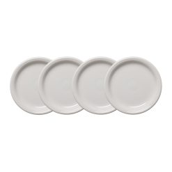 Fiesta Colorful Dinnerware - White Bistro Coupe 7 1/4 Inch Salad Plate, Set of 4