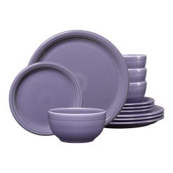 Fiesta Colorful Dinnerware - Lavender Bistro Coupe 12-Piece Dinnerware Set, Service for 4