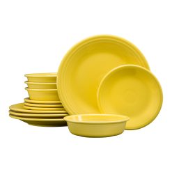 Alternative view of Fiesta Colorful Dinnerware - New Retired Classic Rim 12-Piece Dinnerware Set, Service for 4