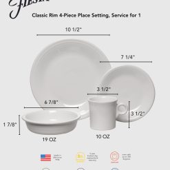 Alternative view of Fiesta Colorful Dinnerware - Lavender Classic Rim 4-Piece Place Setting, Service for 1