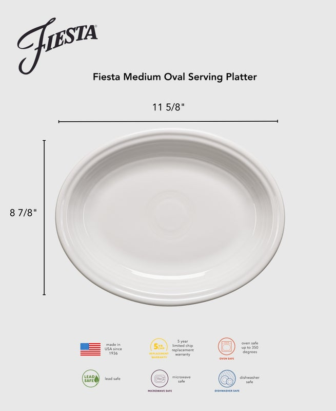Fiesta Colorful Dinnerware - Botanical Floral Lavender 11 5/8 Inch Medium Oval Serving Platter - Image 4