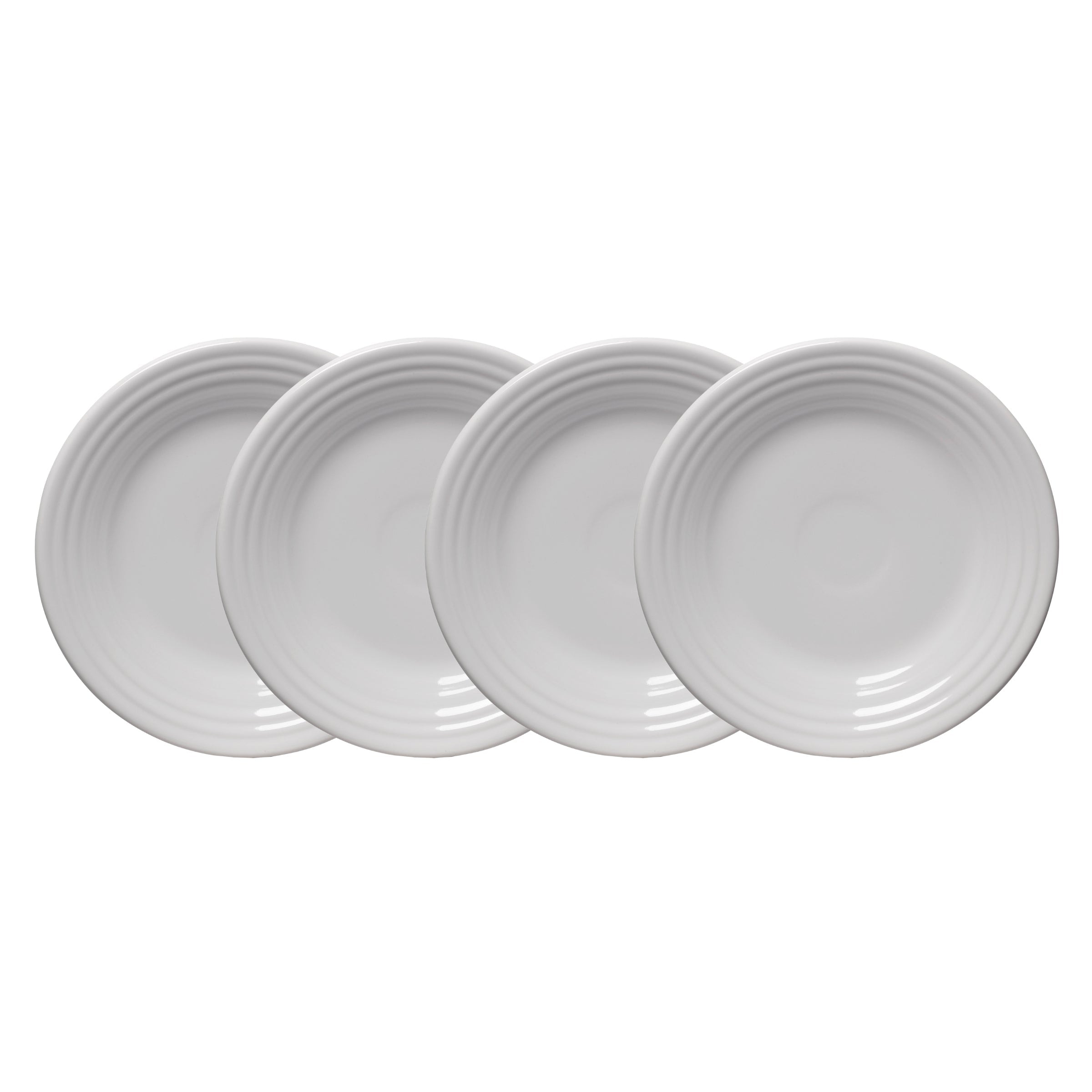 Fiesta Colorful Dinnerware - White Classic Rim 9 Inch Luncheon Plate, Set of 4