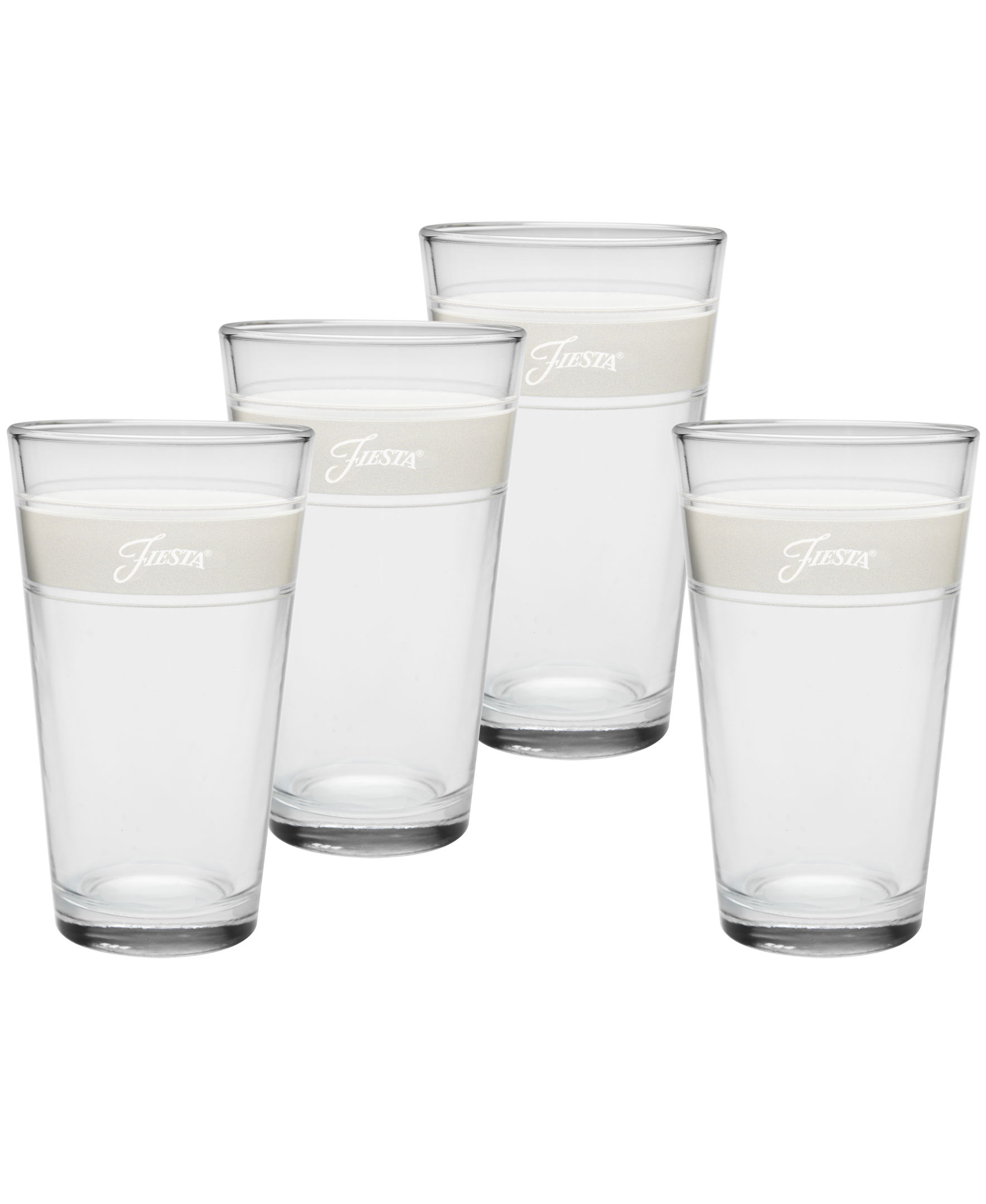 Fiesta Colorful Dinnerware - Linen 16 oz. Frame Cooler Glass - Set of 4