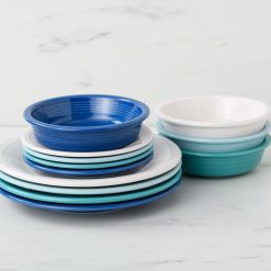 Alternative view of Fiesta Colorful Dinnerware - Mixed Coastal Blues Classic Rim 12-Piece Dinnerware Set, Service for 4