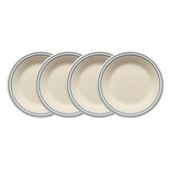 Fiesta Colorful Dinnerware - Americana Lapis Band Set of 4 Classic Rim 10 1/2-Inch Dinner Plates