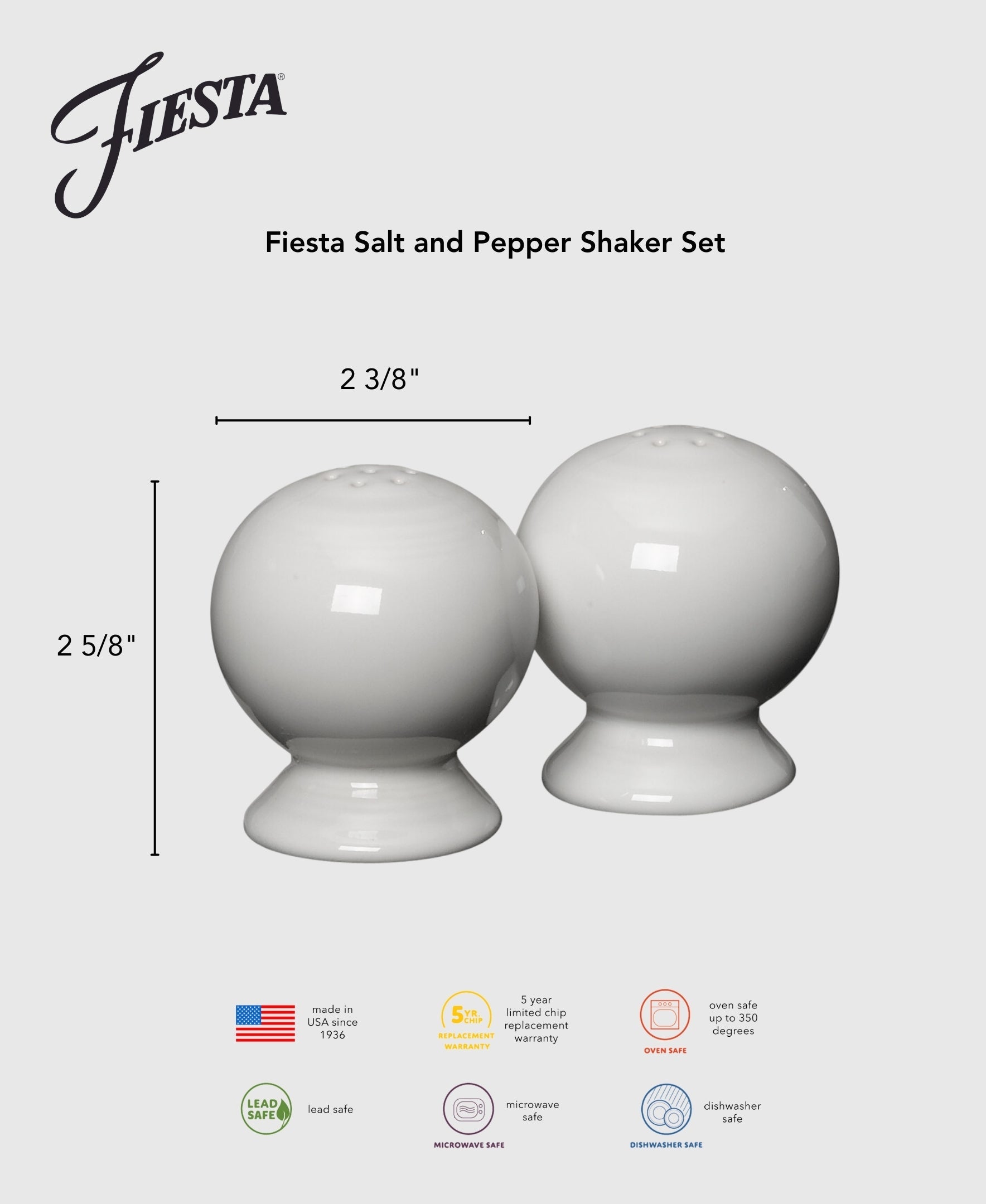 Fiesta Colorful Dinnerware - New Retired Fiesta 2 5/8 Inch Salt and Pepper Shaker Set - Image 3